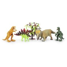 Набор динозавров Mioshi "Тираннозавр, стегозавр, трицератопс и аллозавр" (4 шт, заводные, подвижный) (RS003-1)