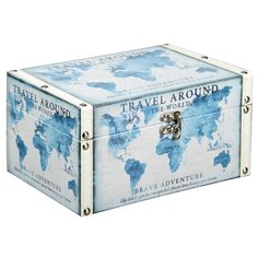 Yiwu Zhousima Crafts Шкатулка Путешествие по миру 4060599 голубой