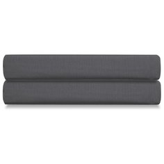 Простыня на резинке из сатина темно-серого цвета из коллекции Wild Tkano