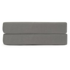 Простыня на резинке из египетского хлопка Essential, серая, 160х200х28 см Tkano