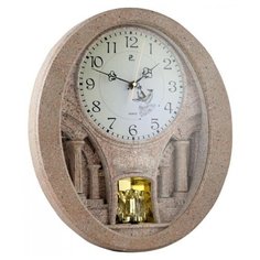 Часы настенные с маятником музыкальные PHOENIX P 034005 фактура камня овальные 38х44 см