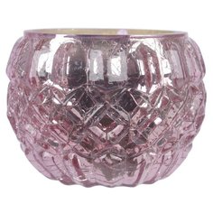 Подсвечник МАГДАЛЕНА, стекло, розовый, 6х8 см, Kaemingk 191355