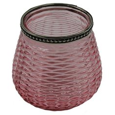 Подсвечник ЭТЬЕНН, стекло, розовый, 10х11 см, Hogewoning 400141-016