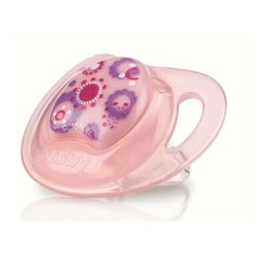 Nuby Пустышка Принт с полугода (розовая)
