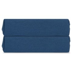 Простыня на резинке темно-синего цвета из органического стираного хлопка из коллекции Essential 180х200х35 Tkano