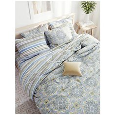 Пододеяльник Сказка перкаль Бисер/Бисер (компаньон) 200 х 215 см бежевый/белый/голубой