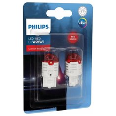 Лампа автомобильная светодиодная Philips W21W 12V-LED 1,75W (W3x16d) RED Ultinon Pro3000LED (2шт.)