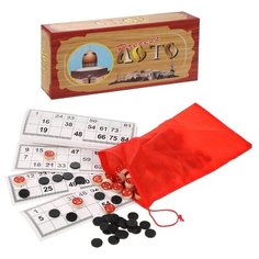 Лото Наша Игрушка наборы бочонков, карточек, фишек, мешок, коробка (200367997)