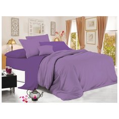 Комплект постельного белья Миланика "Фиалка", семейный, сатин 100% хлопок. Milanika