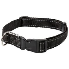 Ошейник капроновый CHOKERZ черный светоотражающий. Длина 40-60 см. Ширина 25 мм.
