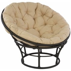 Кресло Papasan, цвет плетения черный, цвет подушки бежевый ЭкоДизайн