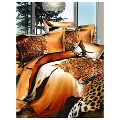 Постельное белье евро размер "Волшебные сны", сатин, евролеопарднагоре