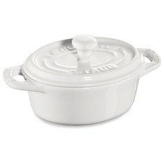 Мини-кокот овальный керамический, 15х11 см, белый, Staub