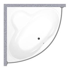 Карниз для ванной Banoperito Pablo 130x130 Полукруглый, дуга Good Home Shop