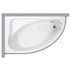 Карниз для ванной Jika Spirit 163x104 Асимметричный Good Home Shop