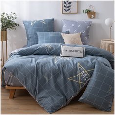 Комплект постельного белья СИТРЕЙД, AR227, Сатин, Евро, наволочки 50x70, 70x70, простыня на резинке 160х200 см