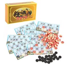 Лото Наша Игрушка наборы бочонков, карточек, фишек, коробка (090)
