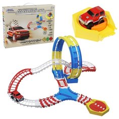 Автотрек Наша Игрушка 41 деталь, машина электрифицированная, свет, коробка (SW7810)