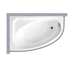 Карниз для ванной Besco Cornea 150x100 Асимметричный Good Home Shop