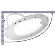 Карниз для ванной BAS Sagra 160x100 Асимметричный Good Home Shop