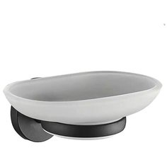 Мыльница стекло HB8702 черный Haiba