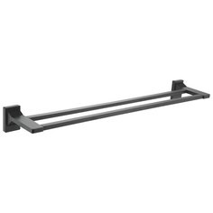 Полотенцедержатель двойной черный матовый Rose RG1627H