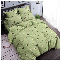 КПБ Традиция "ПРОСТО КРАСИВЫЙ" бязь, 100 % хлопок, пл. 120 гр./кв.м., "Авокадо" размер 2.0 евро простыня