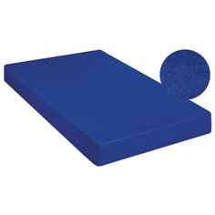 Простыня махровая на резинке Mist, без рисунка, синий ; Размер: 180 х 200 Guten Morgen