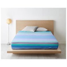 Простыня на резинке из поплина "Ночь Нежна"; Стиль (голубой); размер 200 х 200