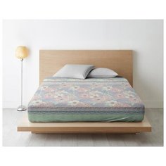 Простыня на резинке из поплина "Ночь Нежна"; Скарлетт (мята); размер 200 х 220