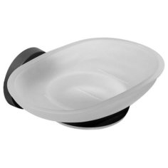 HAIBA Мыльница навесная матовое стекло black в блистерной упаковке