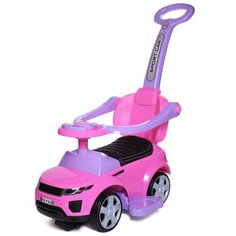 Каталка детская Sport car BabyCare (резиновые колеса, кожаное сиденье), розовый 614