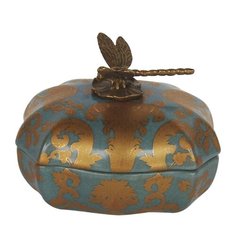 Шкатулка со стрекозой 14x12x10см ГЛАСАР