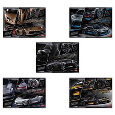 Альбом для рисования А4 40 л., скоба, 3D фольга, мат.ламинация, HATBER, 205х290 мм, "SuperCarsWorld", 40А4лофВ