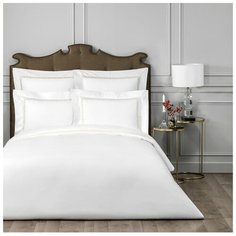 Togas / КПБ МИА белый/золотой Евро 200x210/270x300/50x70-2, 100% Хлопок Сатин 300TC, Однотонный, вышивка