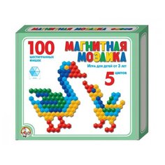 Магнитная шестигранная мозаика, 100 элементов, 5 цветов. 00961ДК Десятое королевство
