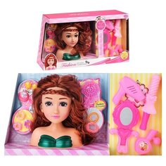 Манекен для причесок Oubaoloon "Парикмахер", с аксессуарами, в коробке (313-1)