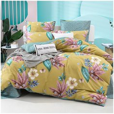 Постельное белье СИТРЕЙД LR-353, семейное, Сатин, простыня на резинке 180х200х25 см, наволочки 50х70 и 70x70 см