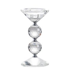 Подсвечник стеклянный 10x10x20см ГЛАСАР
