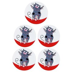 Крючок самоклеящийся Tatkraft FUNNY CATS TOM. Набор 5шт.