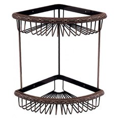 Полка угловая Lemark Jasmine LM6682ORB 2-х ярусная черная бронза