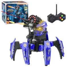 Боевой робот-паук Oubaoloon р/у, 27 MHz, 36*36*33 см, стрельба поролоновыми пулями, свет, звук, в коробке (9006-1)