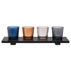 Набор подсвечников СТЕКЛЯННЫЙ АНСАМБЛЬ на чёрной подставке (комплект 5 предметов), Koopman International CAT200800