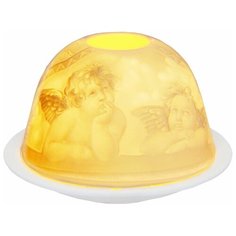 Подсвечник для чайной свечи АНГЕЛОЧКИ-МЕЧТАТЕЛИ, фарфор, 8 см, SHISHI 39828