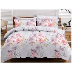 КПБ Cleo сатин набивной "Satin Lux" двуспальный 175*215*1(±5) 200*220*1(±5) 70*70*2(±2) 20/553-SL