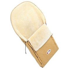 Конверт меховой на выписку и в коляску Кроха из медицинской овчины Siberia Deep Beige бежевый (зима) Ramili Baby