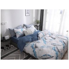 Комплект постельного белья Mency House Palm Leaves 2-х спальный, Поплин, наволочки 70х70