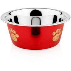 Миска Lilli Pet METAL STAR Paw&bone для животных,240мл,красная