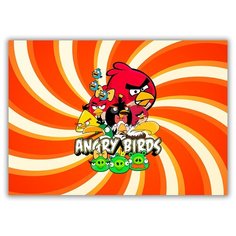 Магнит на холодильник большой - A4, ANGRY BIRDS все птицы Drabs