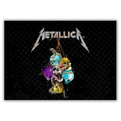 Магнит на холодильник малый - A5, Metallica Черепа цветные Drabs